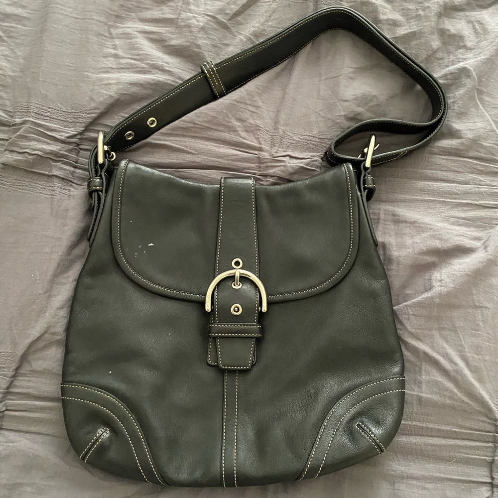 Coach Black Leather Shoulder Bag - Like New!!